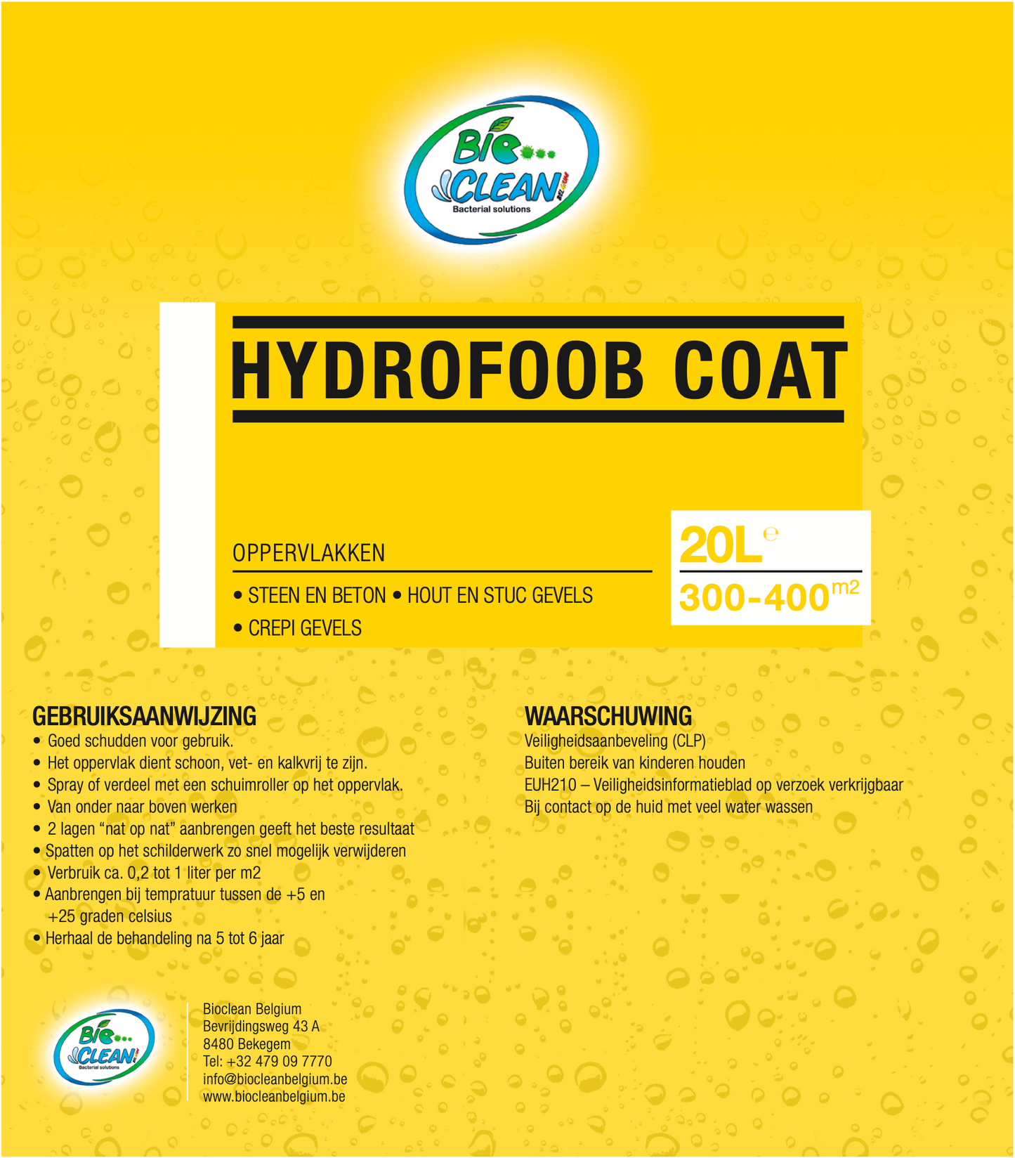 Hydrofoob coating