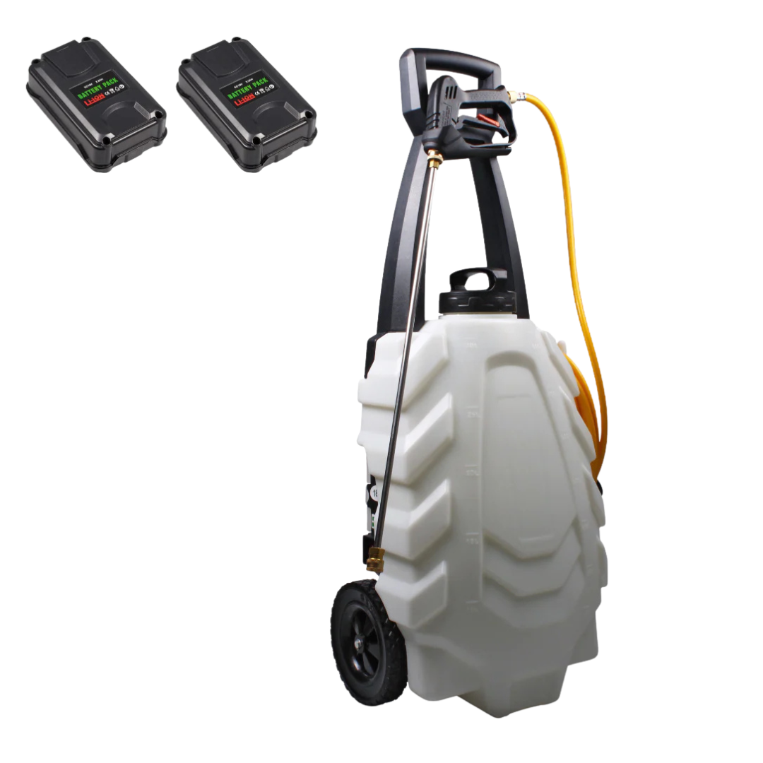 SAMOURAI Elektrische sprayer 30 L op wielen – 2 batterijen